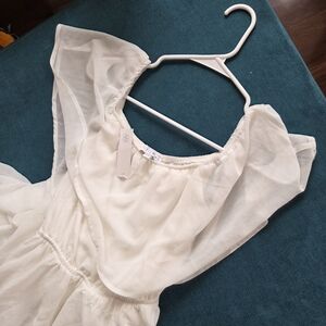 Baltic Born Elegant White Sheer Dress XS White